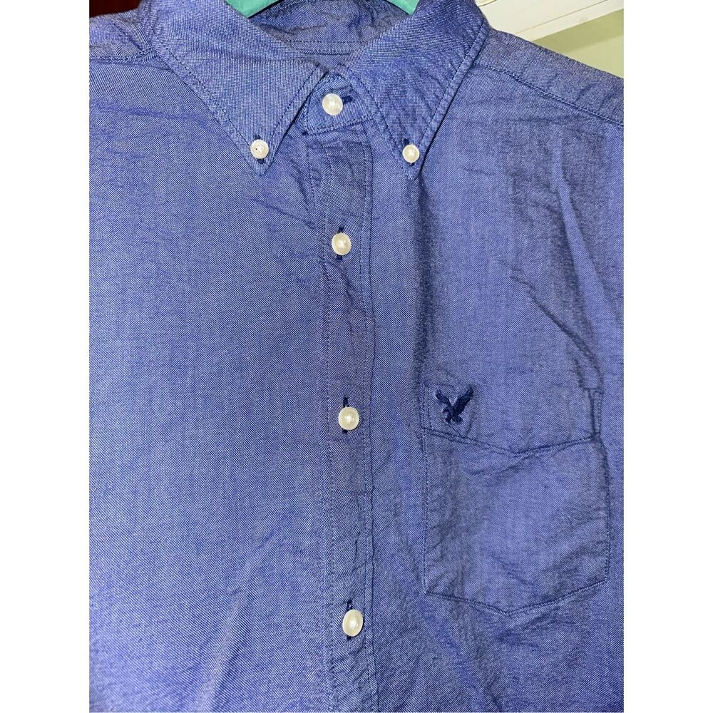 American Eagle Classic Fit Blue Button up Long Sleeve Men size Large